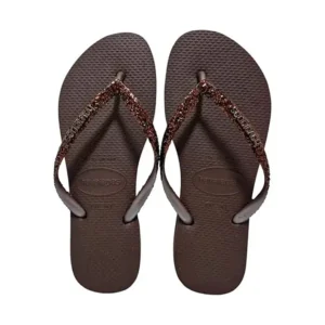 Havaianas mujer. Slim glitter café