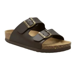 Cuero. Calzado urbano. Sandalias tipo Birk hombremujer negro